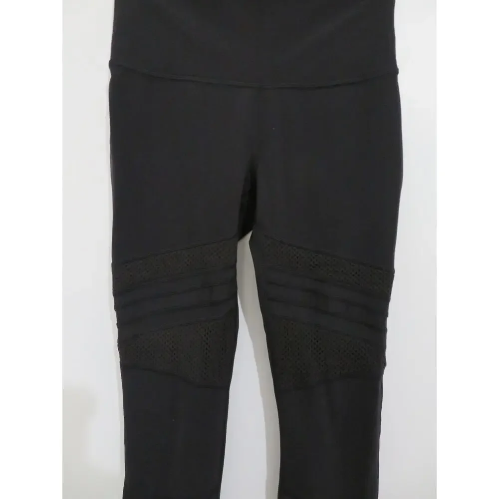 Lululemon Women Sz 6 Black Wunder Under Mesh Legging Athletic Sleek Sporty
